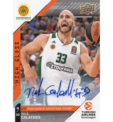 Upper Deck EuroLeague 2017-2018 Autographs Nick Calathes (Panathinaikos Athens)
